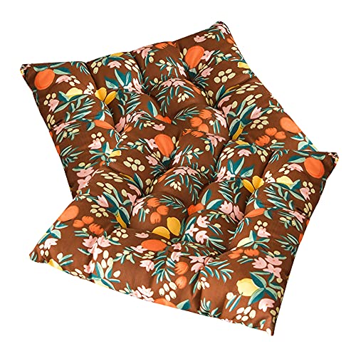 Stuhlkissen mit Bändern 2er Set, Chickw1 Obst Sitzkissen Gefüllt Dekokissen Zierkissen Gartenkissen für Gartenstuhl, Küche oder Esszimmerstuhl Indoor und Outdoor (40x40cm,Obst) von Chickwing