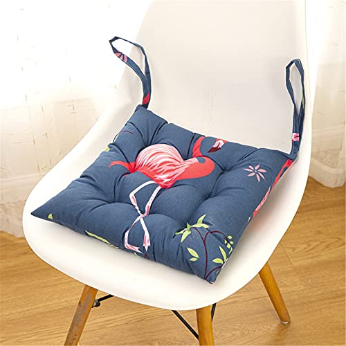 Stuhlkissen mit Bändern 2er Set, Chickw1 Sitzkissen Gefüllt Dekokissen Zierkissen Gartenkissen für Gartenstuhl, Küche oder Esszimmerstuhl Indoor und Outdoor (Flamingo,40x40cm) von Chickwing
