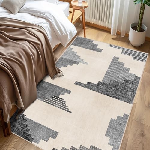Chicnix Teppich Läufer Flur 80x150, Teppich Küche Waschbar Kurzflor rutschfest, Moderner Geometrisch Patchwork Wohnzimmerteppich für Eingangsbereich Kinderzimmer Esszimmer Dekor, Schwarz Grau Chicnix Teppich Läufer Flur 80x150, Teppich Küche Waschbar Kurzflor rutschfest, Moderner Geometrisch Patchwork Wohnzimmerteppich für Eingangsbereich Kinderzimmer Esszimmer Dekor, Schwarz Grau von Chicnix