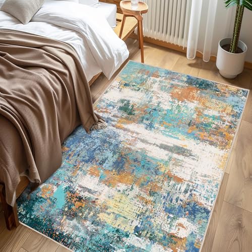 Chicnix Teppich Läufer Flur 80x150cm Küchenläufer, Teppich Küche Waschbar Kurzflor rutschfest, Moderner Abstraktem Wohnzimmerteppich für Eingangsbereich Kinderzimmer Esszimmer Dekor, Bunt von Chicnix