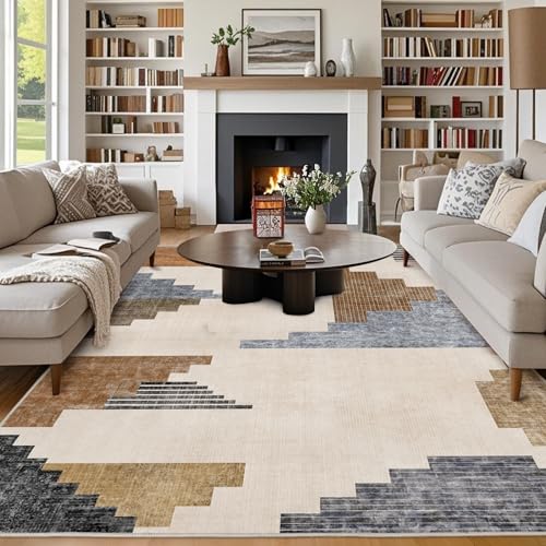 Chicnix Teppich Wohnzimmer, Großer Teppich 160x230 Waschbar Kurzflor rutschfest Weich, Moderner Geometrisch Patchwork Muster Teppiche für Schlafzimmer Kinderzimmer Büro Esszimmer, Blau Grau Chicnix Teppich Wohnzimmer, Großer Teppich 160x230 Waschbar Kurzflor rutschfest Weich, Moderner Geometrisch Patchwork Muster Teppiche für Schlafzimmer Kinderzimmer Büro Esszimmer, Blau Grau von Chicnix