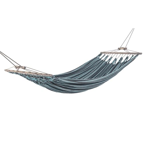 Chico Doppelhängematte 350x190cm Baumwollgewebe grau-türkis von RAINBEAM
