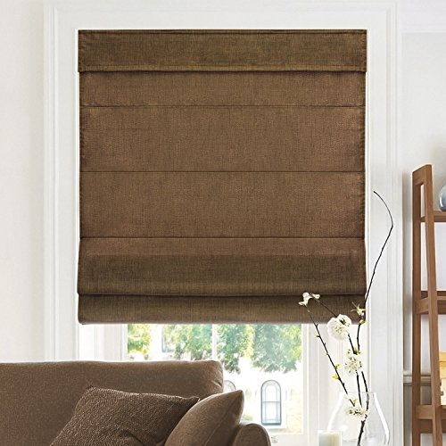 CHICOLOGY - RMBC3464 schnurlose Rafftöne, gekreuzte Moderne Stoffkaskaden-Fensterrollo-Behandlung, 86,4 cm B x 162,2 cm H, belgische Schokolade (Sicht- und Lichtfilterung) von Chicology
