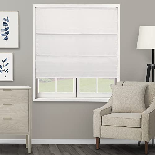 CHICOLOGY Roman Shades for Windows, Roman Window Shades, Roman Shades, Window Treatments, Window Shades for Home, Ridgewood Ultra White (Privacy & Light Filtering), 91.4 cm B X 182.9 cm H von Chicology