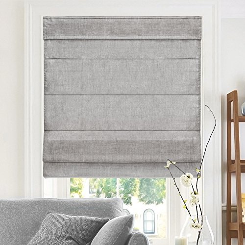 CHICOLOGY Römische Farbtöne für Fenster, Fensterbehandlungen, römische Töne, raumverdunkelnde Schattierungen, Fensterschirme, 68 cm B x 163 cm H, belgischer Denim (Sichtschutz und Lichtfilterung) von Chicology