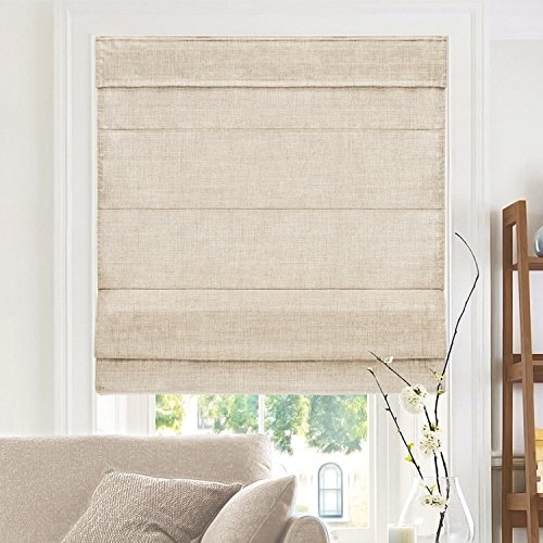 CHICOLOGY Römische Lampenschirme für Fenster, Fensterbehandlungen, römische Farbtöne, römische Fensterschirme, Raumverdunkelung, Fensterschutz, 84 cm B x 162 cm H, belgisches Flachs (Privatsphäre und Lichtfilterung) von Chicology