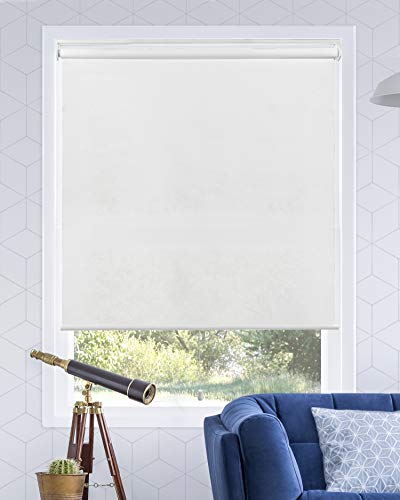 Chicology Snap-N'-Glide Kabellose Rollo für Glatte Privatsphäre Modern 35" W X 72" H Urban White (Light Filtering) von Chicology