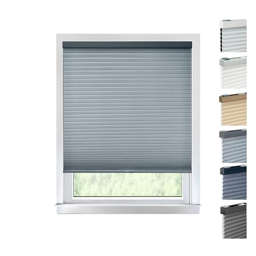 Chicology Cordless Cellular Shades Sichtschutzrollo, 1 Zelle, Polyester, Metall, Kunststoff, Morning Pebble, 61W x 163H cm von Chicology