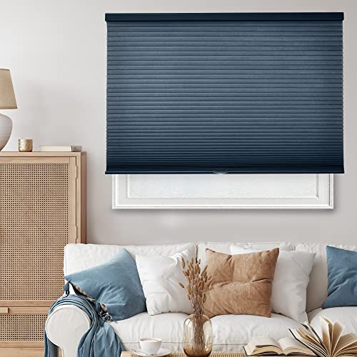 CHICOLOGY Verdunkelungsrollo für Fenster, kabellos Modern 28" W X 84" H Morning Ocean (Privacy & Light Filtering) von Chicology