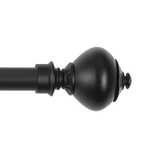 CHICOLOGY Vorhangstange Dekorativ Klassischer Urn-Finial, 24 bis 48 Zoll, Matte Schwarz - Pietro, RDPBK2448 von Chicology
