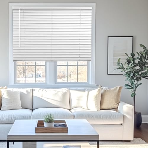 Chicology Horizontal venezianischen Lamelle Fenster Schatten schnurlose 1 Mini Blinds, weiß, 31" W X 64" H von Chicology