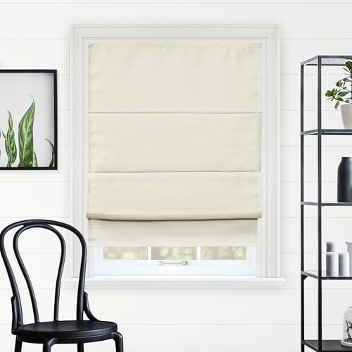 CHICOLOGY Roman Shades for Windows, Roman Window Shades, Roman Shades, Blackout Shades, Window Treatments, Window Shades for Home, Window Shade 29" W X 64" H, Del Mar Moon Shell (Blackout) von Chicology