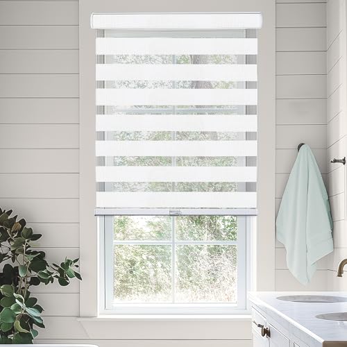 Chicology Zebra-Jalousien, Rollos für Fenster, Kunststoff Mischung Stoff Stahl Polyester-Mischgewebe, Basic Arctic, 27" W x 72" H von Chicology