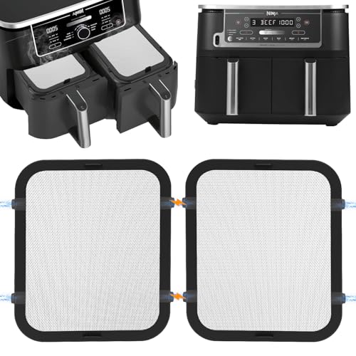 2 Stück Magnetischer Edelstahl Spritzschutz für Ninja Foodi Max Dual Zone Heißluftfritteuse AF400EU & AF451EU, Wiederverwendbares Silikon Spritzschutz für Ninja Airfryer Zubehör 2 Stück Magnetischer Edelstahl Spritzschutz für Ninja Foodi Max Dual Zone Heißluftfritteuse AF400EU & AF451EU, Wiederverwendbares Silikon Spritzschutz für Ninja Airfryer Zubehör von Chicosy