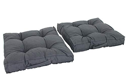 Chicreat Kastenkissen Loungekissen, 2er-Set 50 x 50 cm Dunkelgrau von Chicreat