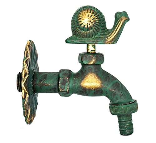 Outdoor Wasserhahn Dekorative Massiv Messing Grün Schnecke Garten Wasserhahn Tierebene Form Waschmaschine Wasserhahn Coutryard Wandhalterung von Chiczam