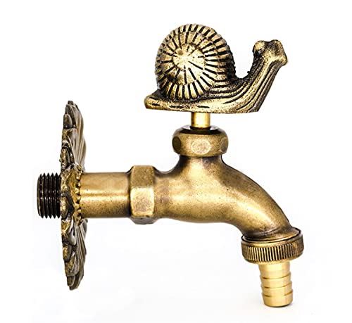 Schnecke Dekorative Antik Messing Garten Outdoor Wasserhahn Waschwasser Wasserhahn Landhof Wasserhahn Einstufige Tierform Wasserhahn von Chiczam