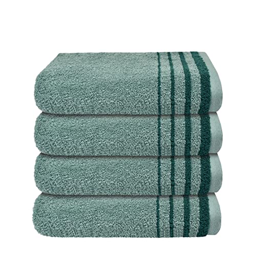 Chiemsee Handtuch-Set Miami aus weicher Baumwolle in edler Jacquard-Qualität, 4-teilig, nachhaltig und fair, Farbe:Smaragd und Mint, Größe:50 x 100 cm von Chiemsee
