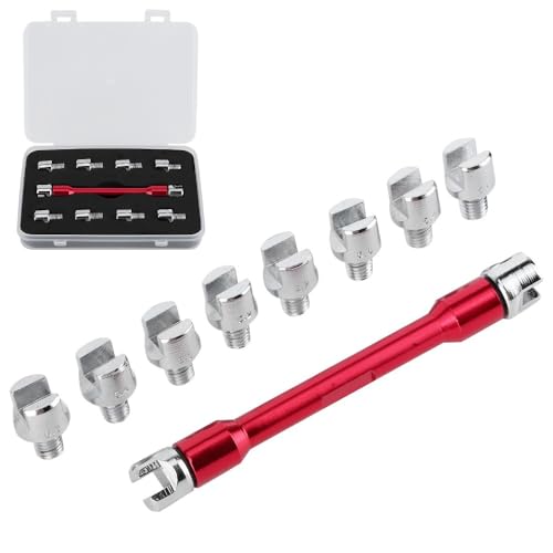 Chiffonade Motorrad-Speichenschlüssel-Set, 5,0–6,8 mm, CNC-Schraubenschlüssel, Länge 93 mm, für die meisten Motorräder, Rot Chiffonade Motorrad-Speichenschlüssel-Set, 5,0–6,8 mm, CNC-Schraubenschlüssel, Länge 93 mm, für die meisten Motorräder, Rot von Chiffonade