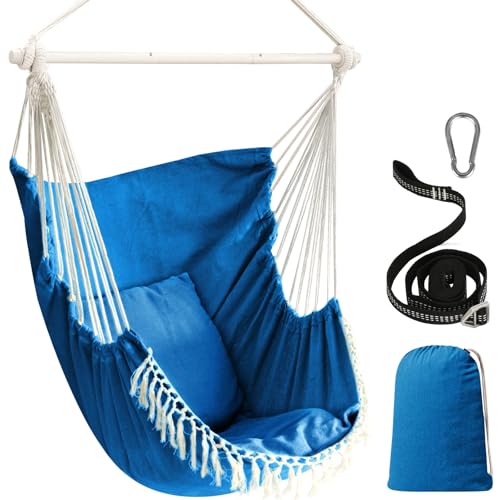 Chihee Hängesessel Hängeschaukel Maximal 500 Pfund Inklusive 2 Kissen Stahl Spreizstange mit Anti-Rutsch-Rillen Tragbarer Hängesessel Seitentasche Großer Macrame Bohemian Stuhl Innen Außen Chihee Hängesessel Hängeschaukel Maximal 500 Pfund Inklusive 2 Kissen Stahl Spreizstange mit Anti-Rutsch-Rillen Tragbarer Hängesessel Seitentasche Großer Macrame Bohemian Stuhl Innen Außen von Chihee