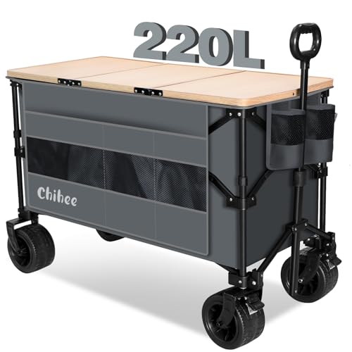 Chihee Handwagen Gartenwagen Zusammenklappbar Außenbereich Dienstprogramm Wagen,Strandwagen 220L,Hochbelastbar Tragbar All Terrain Räder Übergroße Tasche 1 klappbarer Schreibtisch 2 Getränkehalter Chihee Handwagen Gartenwagen Zusammenklappbar Außenbereich Dienstprogramm Wagen,Strandwagen 220L,Hochbelastbar Tragbar All Terrain Räder Übergroße Tasche 1 klappbarer Schreibtisch 2 Getränkehalter von Chihee