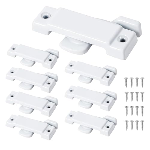Fensterflügelschlösser, Fensterschloss, Fensterriegel, Fensterschlösser für Fenster nach oben und unten, 5,4 cm Befestigungslochmitte, Fenster-Ersatz-Vorreiberschloss, Weiß, 8 Stück von Chihutown
