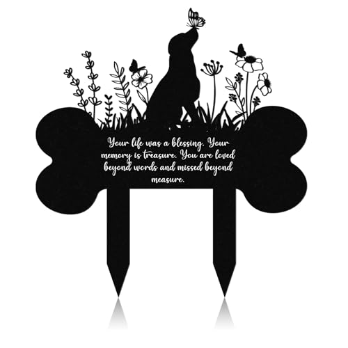Haustier-Grabmarkierungen Hund, Metall-Hunde-Grabmarkierungen, Outdoor-Grabdekorationen für Friedhof, Haustier-Gedenkgartenpfahl, Hunde-Gedenktafel für Haustier-Gedenkstein, Garten-Gedenkgräber von Chihutown