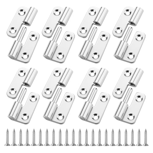 Scharniere aus Edelstahl, abnehmbares Scharnier, 3,8 cm abnehmbares Scharnier, links/rechts, Schnellentriegelungsscharnier für Fenster und Schranktüren, Türbeschläge (Silber), 8 Stück von Chihutown