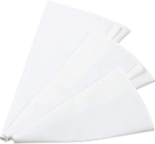 Chikanb 3 Pcs Spritzbeutel Set, Stoffbeutel Stoff-Icing Piping Creme-Gebäck, Backzubehör zum Dekorieren DIY Werkzeug Verziert, Cupcake Muffin Hochzeit Torte Kuchen, Wiederverwendbarer, Groß, Weiß Chikanb 3 Pcs Spritzbeutel Set, Stoffbeutel Stoff-Icing Piping Creme-Gebäck, Backzubehör zum Dekorieren DIY Werkzeug Verziert, Cupcake Muffin Hochzeit Torte Kuchen, Wiederverwendbarer, Groß, Weiß von Chikanb