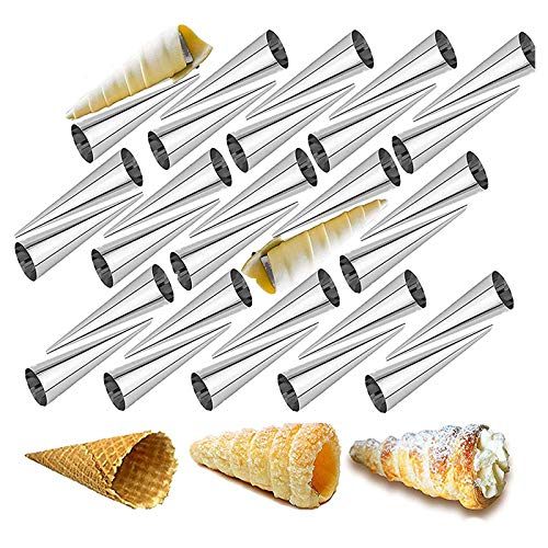 Chikanb 30 Stück Backformen aus Edelstahl, Kegel, gerade – große Größe, konische Sahne-Spirale, für die Küche, Cannoli, Croissant, Blätterteig, Kuchen, Eiscreme #3 Chikanb 30 Stück Backformen aus Edelstahl, Kegel, gerade – große Größe, konische Sahne-Spirale, für die Küche, Cannoli, Croissant, Blätterteig, Kuchen, Eiscreme #3 von Chikanb
