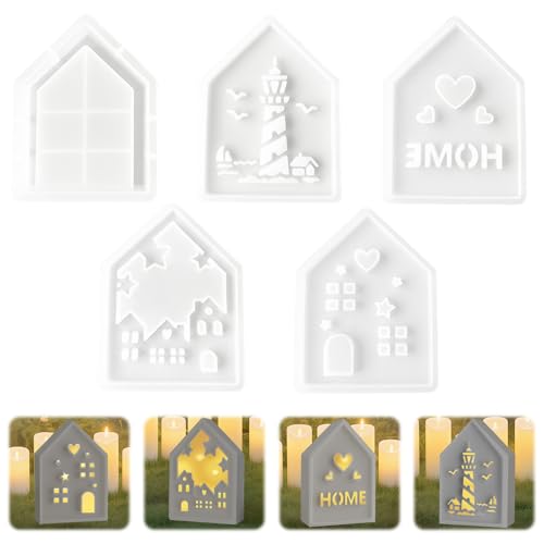 ChilArt 5 Stück Silikonformen Gießformen Häuser,Silikonform Haus,Gipsformen zum Gießen, Silikon Gießform Häuser für DIY Handwerk,Geschenke für Mama, Papa und Freundin ChilArt 5 Stück Silikonformen Gießformen Häuser,Silikonform Haus,Gipsformen zum Gießen, Silikon Gießform Häuser für DIY Handwerk,Geschenke für Mama, Papa und Freundin von ChilArt