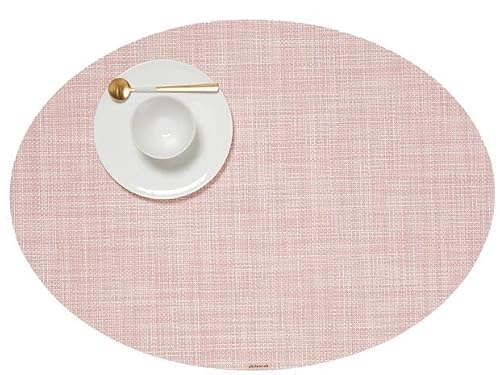 Chilewich Mini Basketweave Tischset, Blush, 36 x 49,5 cm, oval von Chilewich