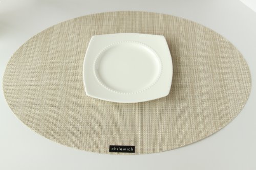 Chilewich Placemat Mini Basketweave Oval - Parchment von Chilewich
