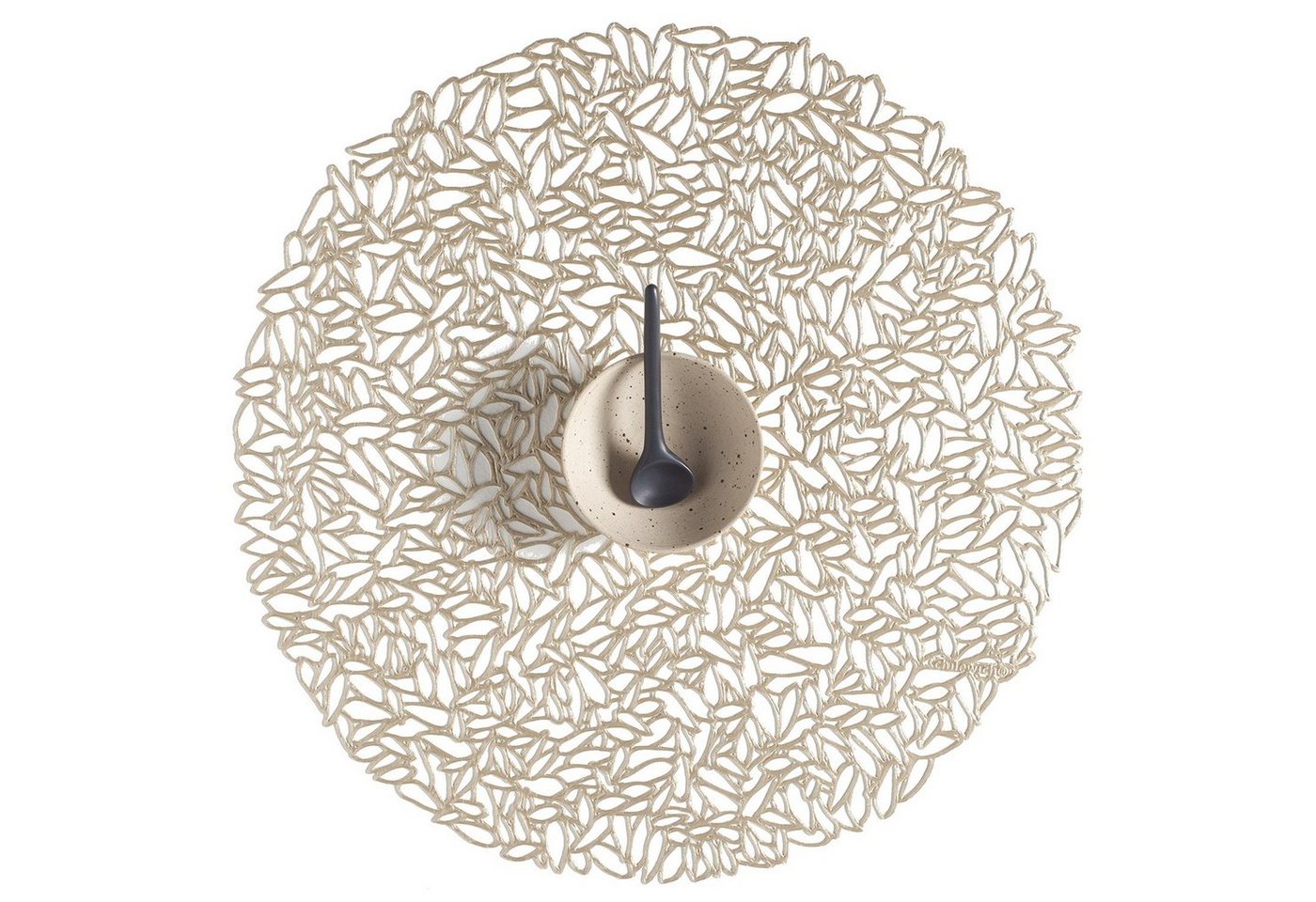 Chilewich Platzset Pressed Vinyl Petal Round Champagne, (1-St) von Chilewich