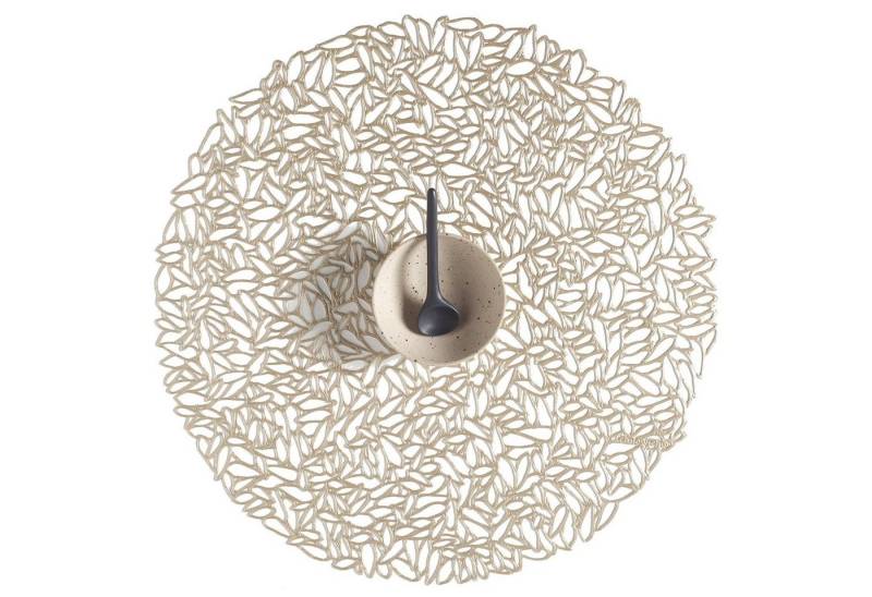 Chilewich Platzset Pressed Vinyl Petal Round Champagne, (1-St) von Chilewich