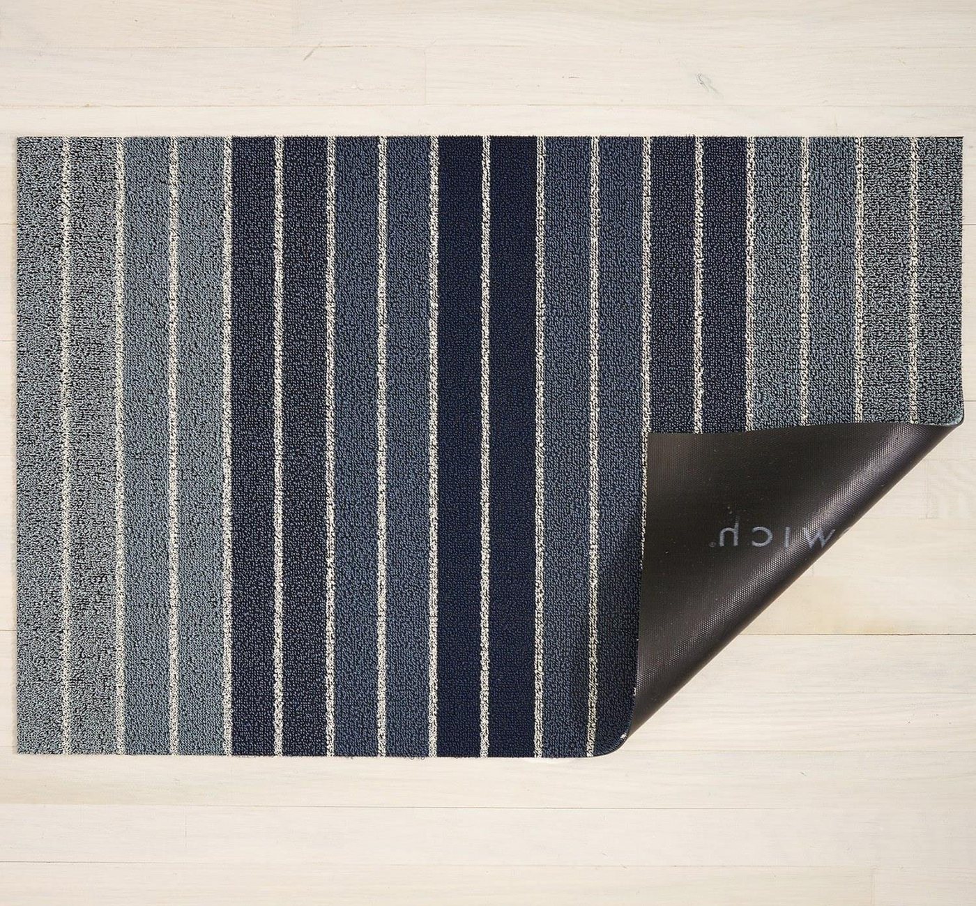 Fußmatte Block Stripe Denim 61 x 91 cm, Chilewich, rechteckig von Chilewich