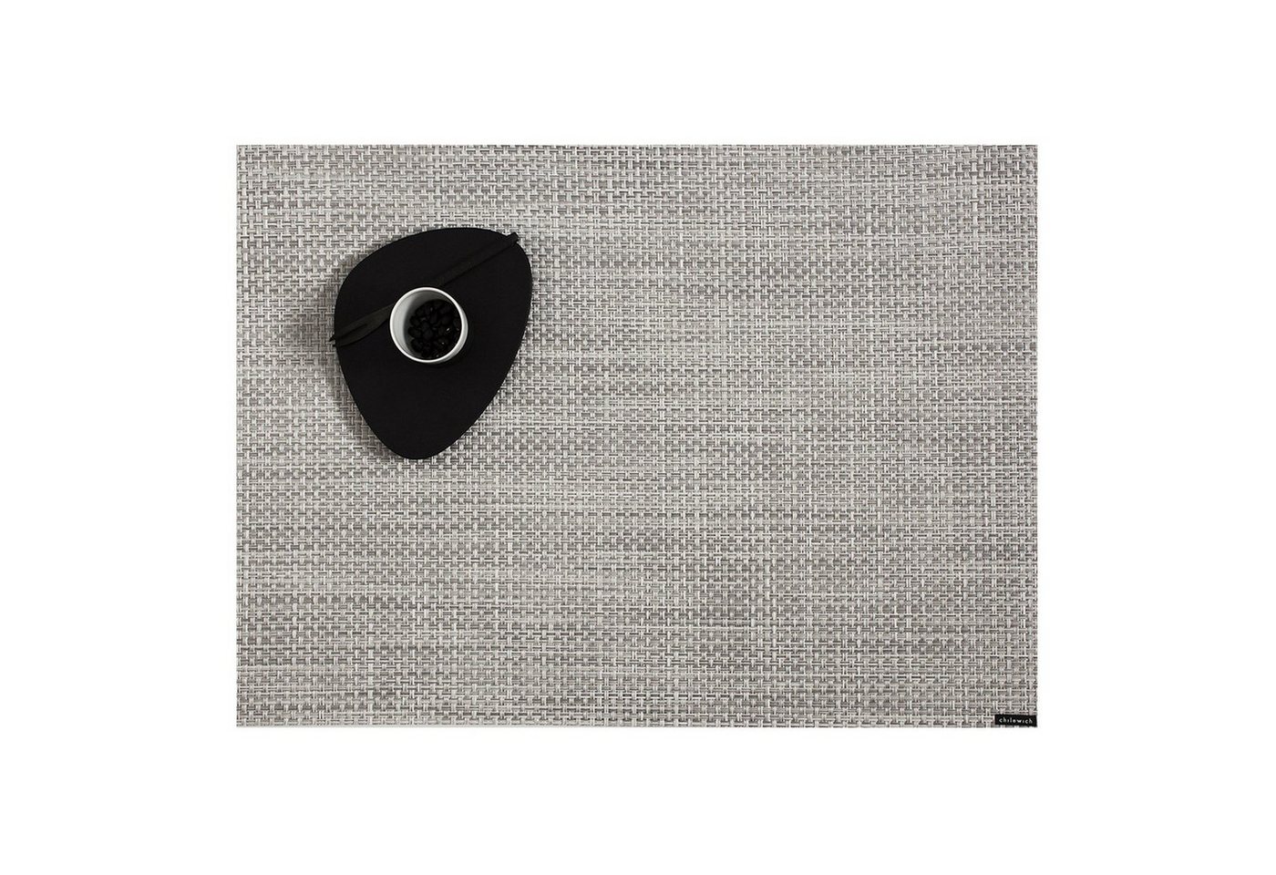 Chilewich Platzset Basketweave Rectangle White Silver, (1-St) von Chilewich