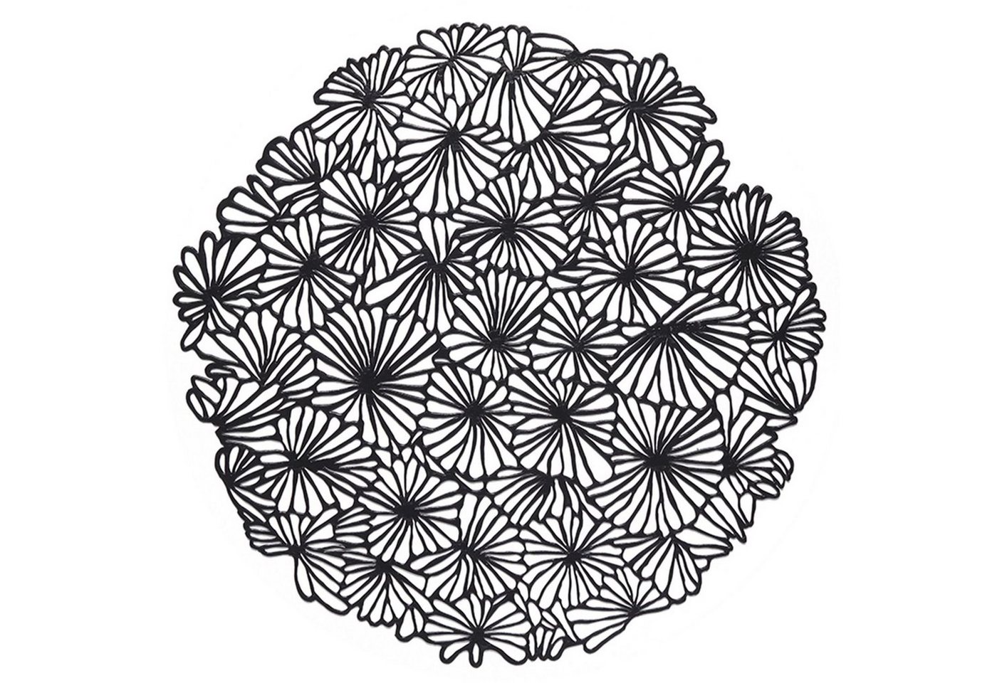 Platzset, Pressed Vinyl Daisy Round Black, Chilewich, (1-St) von Chilewich