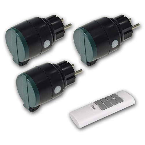3er Funksteckdose IP44 + Fernbedienung Pilota Casa von ChiliTec