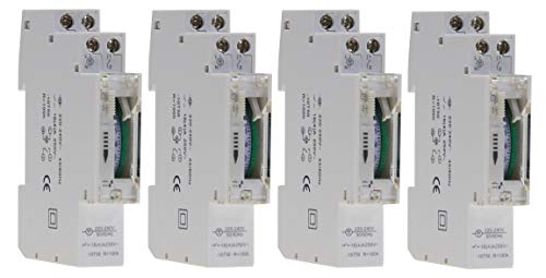 4X Analoge Tages-Zeitschaltuhr für Schalttafel-Einbau, 24 Stunden 15min Steps 230V Schaltkasten von ChiliTec