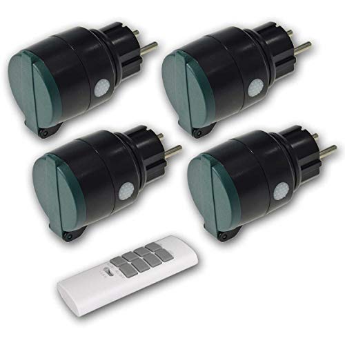 4er Funksteckdose IP44 + Fernbedienung Pilota Casa von ChiliTec