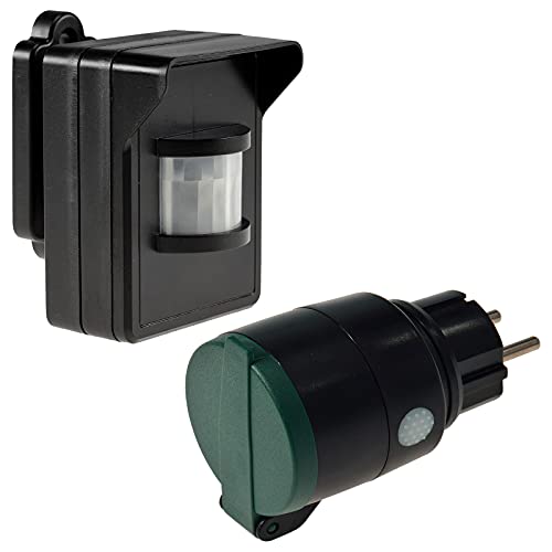 ChiliTec Funk Bewegungsmelder mit Steckdose Pilota Casa Set IP44 230V Funk-Bewegungsmelder mit Dämmerungssensor 8m Funk-Steckdose bis 30m für Aussen Überwachung von Haus Hof Garten Schwarz/Grün ChiliTec Funk Bewegungsmelder mit Steckdose Pilota Casa Set IP44 230V Funk-Bewegungsmelder mit Dämmerungssensor 8m Funk-Steckdose bis 30m für Aussen Überwachung von Haus Hof Garten Schwarz/Grün von ChiliTec
