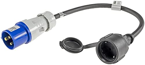 CEE Kabel Adapter Stecker auf Schutzkontakt-Kupplung 35cm IP44 spritzwassergeschützt I H07RN-F 3G2,5 I 230V / 16A 3-polig I 3.500W für Camping, Caravan und Wohnwagen von ChiliTec