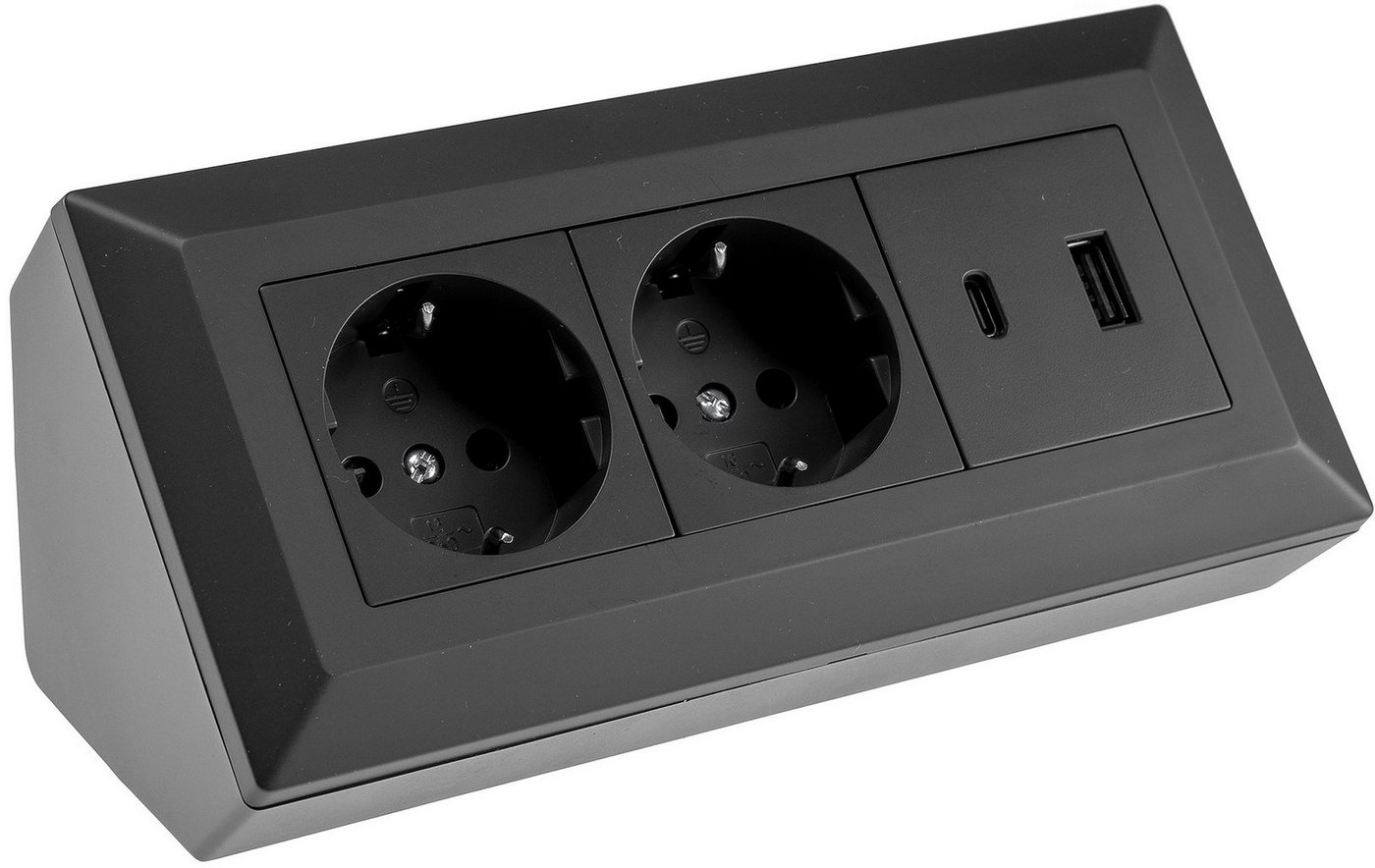 ChiliTec 2-fach Steckdosenblock, USB-A+C, schwarz Mehrfachsteckdose ChiliTec 2-fach Steckdosenblock, USB-A+C, schwarz Mehrfachsteckdose von ChiliTec