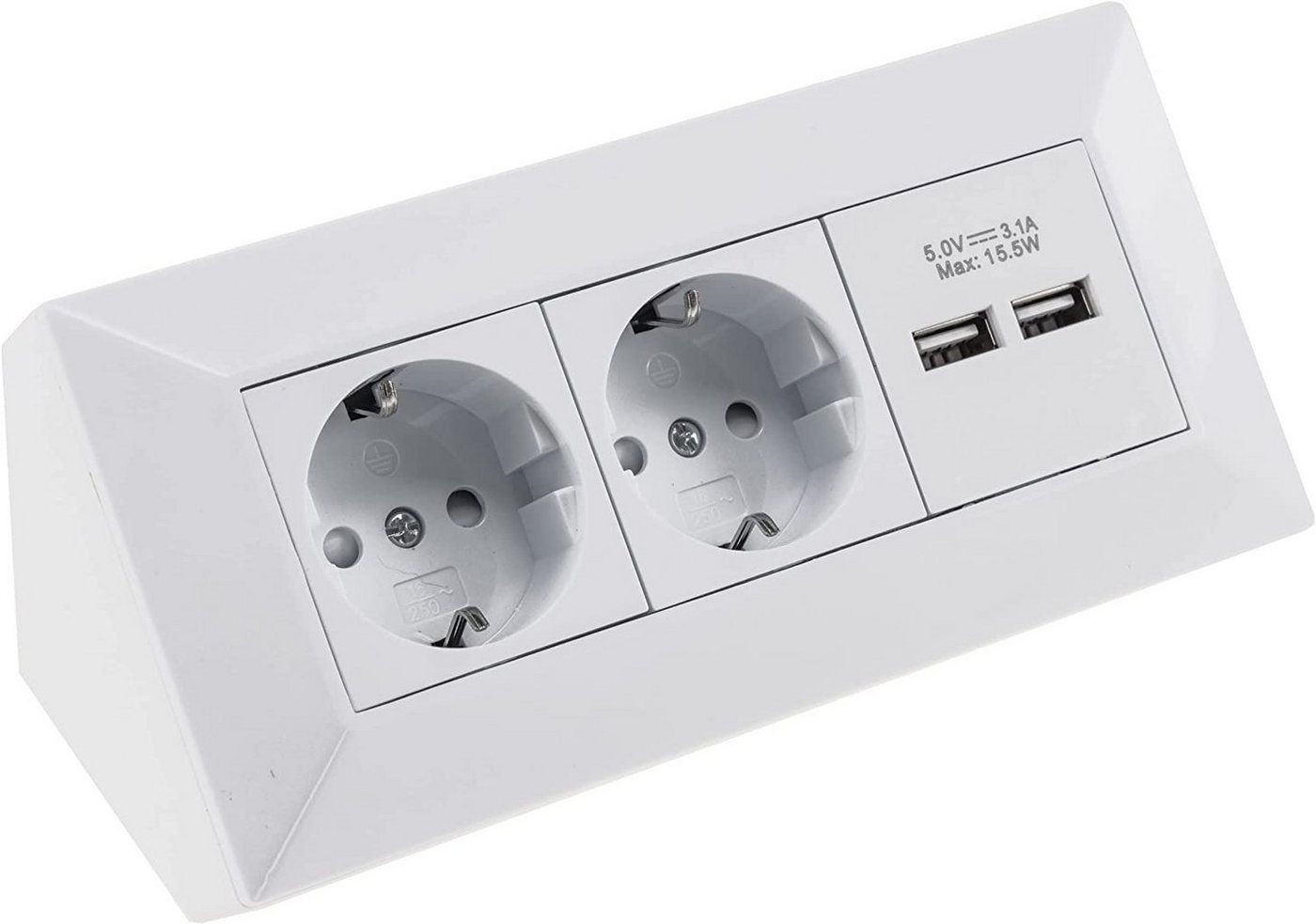 ChiliTec 2-fach Steckdosenblock + 2x USB, weiß Mehrfachsteckdose ChiliTec 2-fach Steckdosenblock + 2x USB, weiß Mehrfachsteckdose von ChiliTec