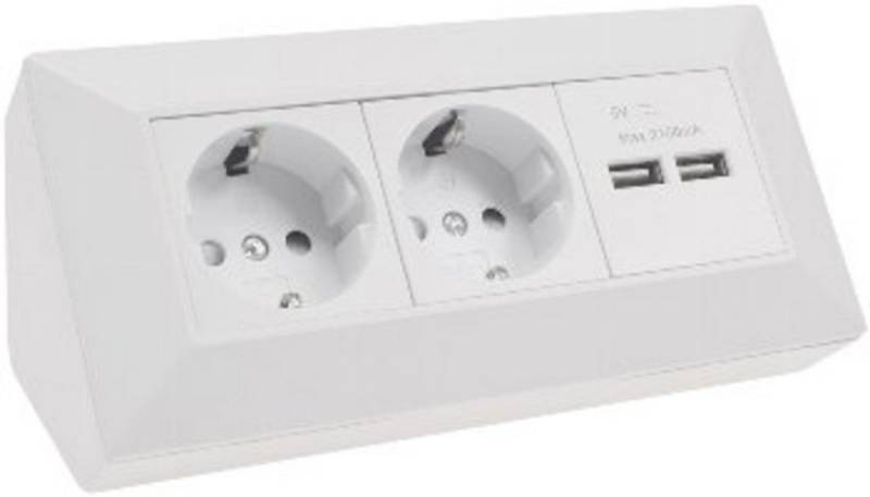 ChiliTec 2x Kunststoff, weiß, 3600W Mehrfachsteckdose (mit USB) von ChiliTec