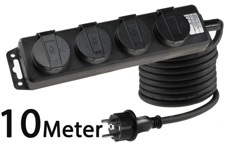 ChiliTec 4-fach Gartensteckdosenleiste für Außen IP44 Zuleitung 10m Steckdosenleiste 4-fach von ChiliTec