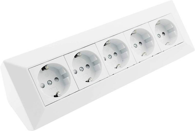 ChiliTec 5-fach Steckdosenblock, weiß Mehrfachsteckdose von ChiliTec