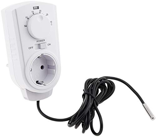 ChiliTec Steckdosenthermostat ST50 Thermostat Steckdose externer Temperatur Fühler 2m Kabel 230V Zwischenstecker Einfache Steuerung für elektrische Heizung Infrarotheizung Heizkörper von ChiliTec
