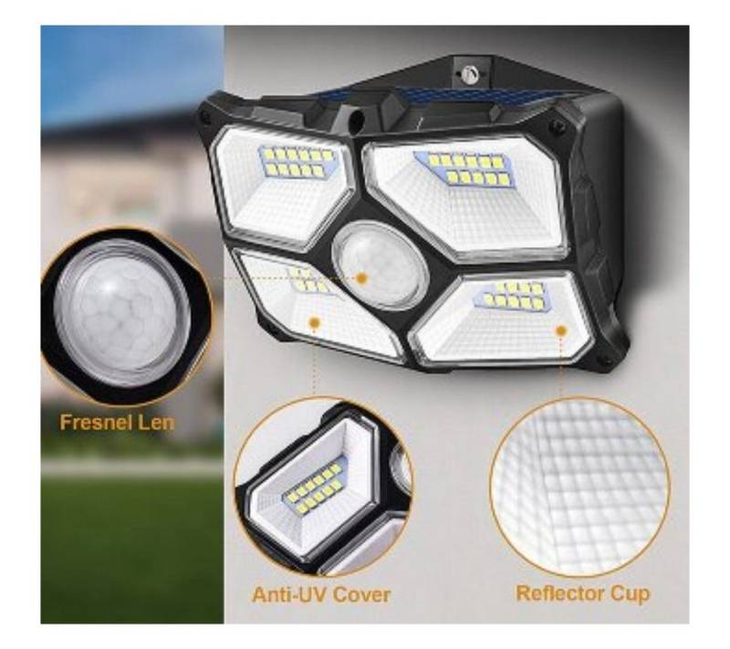 ChiliTec Außen-Wandleuchte LED Solar Wandleuchte "SWL 722" PIR Bewegungsmelder, 72 LEDs, IP65 von ChiliTec